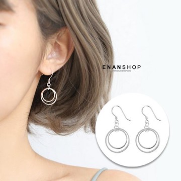 任三件$299免運★一件$99★惡南宅急店【0346D】金屬雙圈氣質耳環 可改無耳洞 耳夾 圈圈耳環 圓圈耳環 可改無耳洞 耳夾 耳環