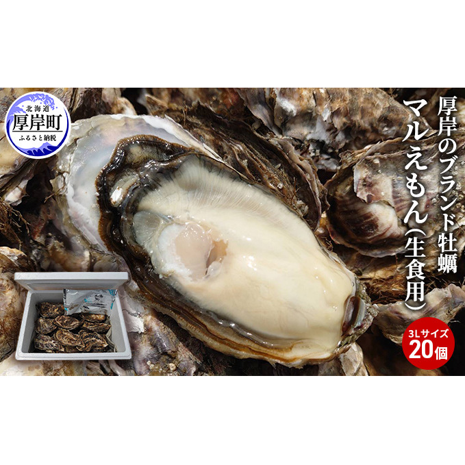 牡蠣 厚岸のブランド牡蠣 マルえもん 3Lサイズ 20個 生食用