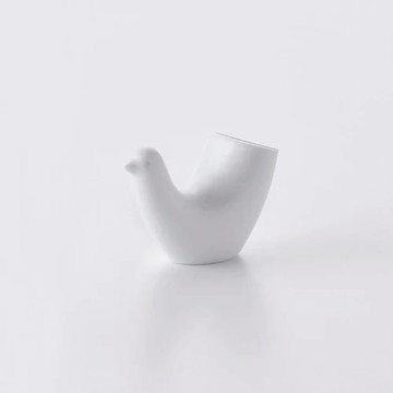 白山陶器 白鳥牙籤罐