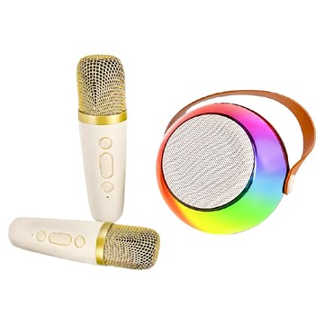 Ergotech 人因科技 炫彩聲光歡樂對唱藍牙音響 附USB C充電線 + 藍牙麥克風 112 x 84.5 x 99mm 303g 原廠保固  KS10  象牙白