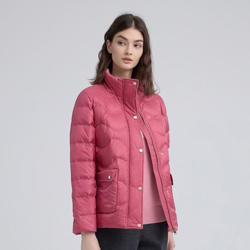 ILEY伊蕾 桃紅色立領白鴨絨外套(桃；M-2L)