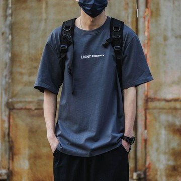 日系復古短袖T恤男潮牌百搭半袖上衣服夏季寬鬆休閒純棉圓領體恤