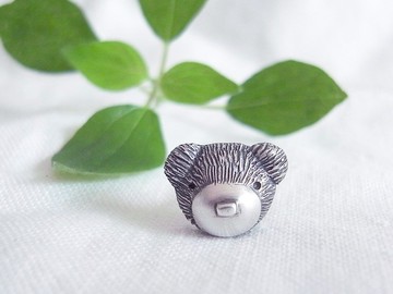 Teddy bear 泰迪熊 57號 | 純銀 耳針 耳環 | 1款是單1個喔 !