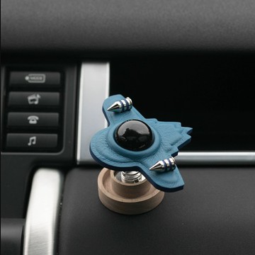 星際飛船汽車內飾擺件手工真皮車載香薰黑胡桃木擴香車內禮物