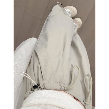 美式復古工裝褲女2025新款春秋季高腰休閑寬松顯瘦直筒闊腿運動褲