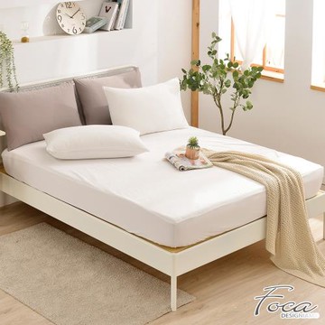 FOCA空蕓白 專業護理級 加大 100%超防水床包式保潔墊 加高型38公分/護理墊/防塵墊-贈同款保潔枕套x2