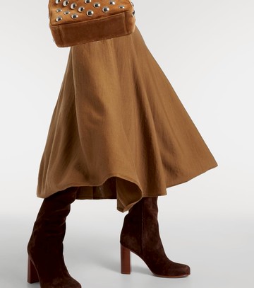 Khaite Mayu knitted wool midi skirt