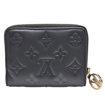 LV M81599經典Lou系列小羊皮短夾(黑色)