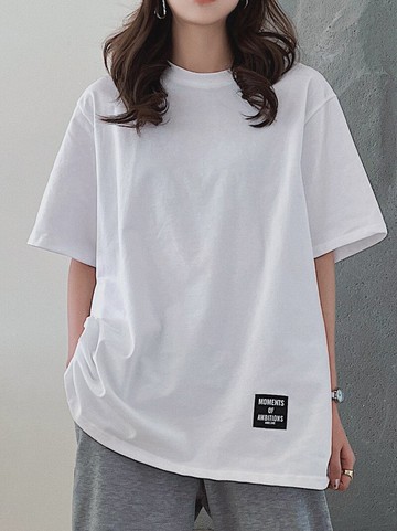 夏新款純棉上衣白色短袖T恤女裝中長款半袖內搭寬松潮