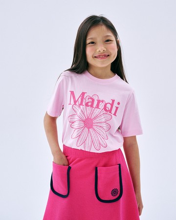 MARDI MERCREDI 童裝 印花短TEE 亮粉色 經典小雛菊 桃粉花 純棉 KIDS TSHIRT FLOWERMARDI