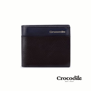Crocodile鱷魚皮件 男生錢包 12卡中翻子夾 壓釦零錢袋 Square2.0系列 0103-11602-夜幕黑藍