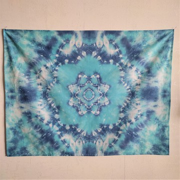 掛布牆面裝飾短窗簾棉桌布染色紮染野餐墊