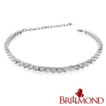 【BRILLMOND】1克拉 天然鑽石 PT950鉑金 心型款手鍊(天然鑽石總重1克拉)