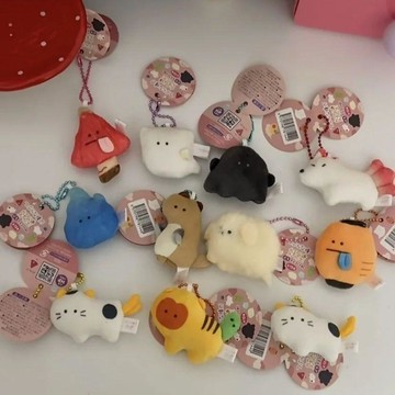 🍀臺灣出貨🍀動物YELL日本可愛眼睛毛絨掛件cm公仔河童百鬼玩偶