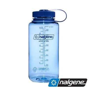【美國 Nalgene】寬口水壺1000c.c (Sustain永續系列)『淡藍』2020-6232 戶外 露營 登山 隨身水壺 環保水壺 運動水壺 輕量水壺