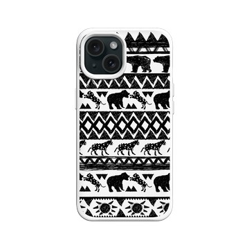 iPhone 15 SolidX 白 - 花生騷 WasangShow - 熊與豹