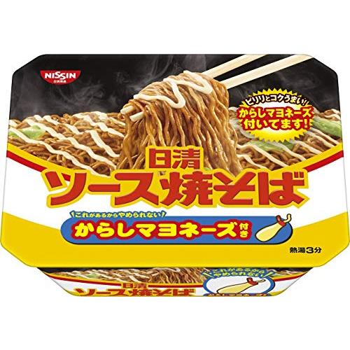 日清食品 ソース焼そばカップ からしマヨネーズ付き 108g×12個