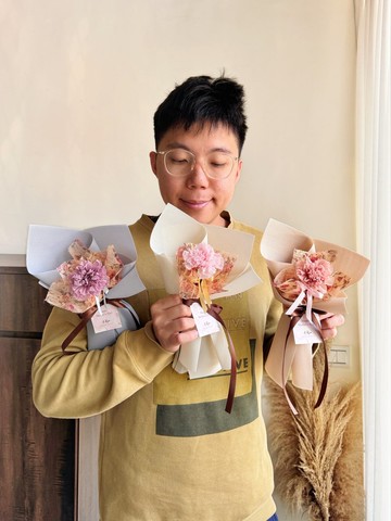 法式復古 單支永生康乃馨花束 母親節花束