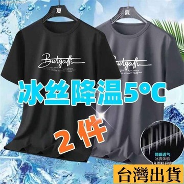🌈台倉出庫🌈 🔥136🉐兩件 冰絲速幹T恤 涼感吸濕排汗短T 男生短袖 夏季寬鬆圓領透氣涼感網眼運動休閒上衣薄T