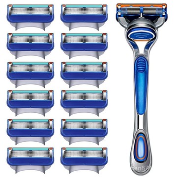 台灣出貨👍五層刀片剃須刀 手動 颳衚刀 衚子刀 通用 吉利 鋒束5刀片 隱鋒刀頭 刀架 吉利剃鬚刀 刮鬍刀 手動剃鬚刀