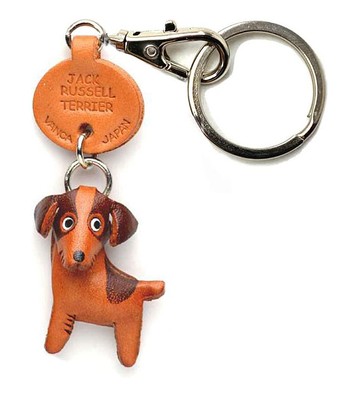 傑克羅素梗犬 狗 真皮鑰匙圈 牽繩吊飾 手作 日本製造 VANCA