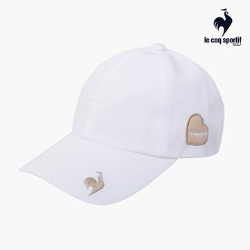 【LE COQ SPORTIF GOLF公雞高爾夫】女款白色愛心設計基本款高爾夫球帽QLU0J103