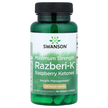 Swanson Vitamins, Razberi-K®，覆盆子酮，特強型，500 毫克，60 粒全素膠囊