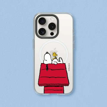 【犀牛盾】iPhone 15/16/17系列 Clear MagSafe兼容 抗黃化透明防摔磁吸手機殼/Snoopy/Snoopy的慵懶時光(兩色可選)