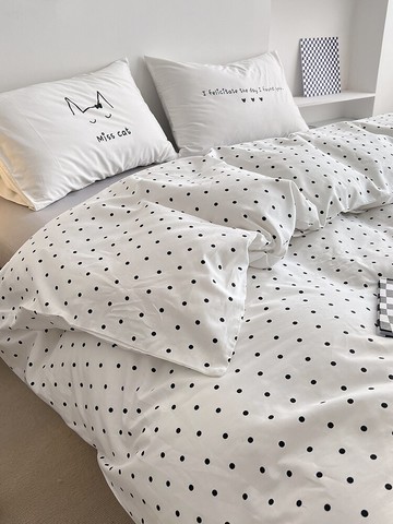 網紅床品四件套100純棉全棉北歐風ins簡約被套床單宿舍床上三件套