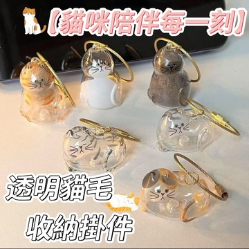台灣熱銷 🐱可愛貓咪毛收集器 寵物毛收納掛件 創意透明掛件 貓毛存放收納盒 狗毛球鑰匙扣 寵物毛髮紀念收集器 貓毛膠囊