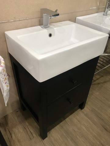 【麗室衛浴】LS-60方型檯上盆 單孔 60CM+浴櫃組