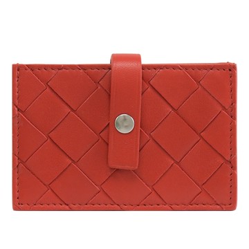 BOTTEGA VENETA 592776 經典編織風琴式隨身卡夾.紅