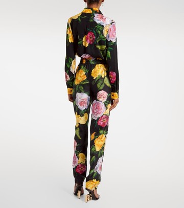 Dolce & Gabbana Floral silk straight pants