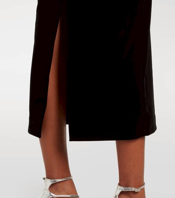 Roland Mouret Embellished strapless velvet midi dress