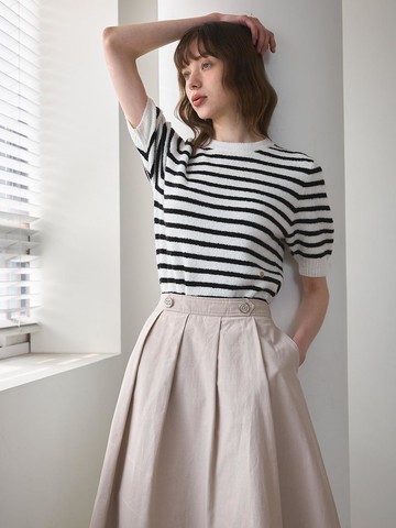 Boucle Crop Short Sleeve Sweater