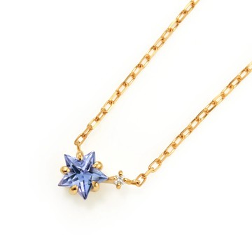 【BIZOUX】Alga 坦桑石與鑽石 K18黃金 項鍊