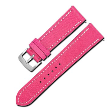 Watchband / HERMES 愛馬仕-法國進口柔軟替用真皮錶帶-桃紅色