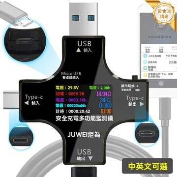 【精準測容】USB測試儀 電流表 電壓表 容量檢測儀 Type-C接口 8A大電流 數顯屏 充電寶檢測 手機快充測試