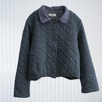 冬季翻領菱格棉外套122733C