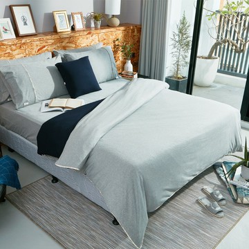 膠原蛋白MIT有機棉針織被套(藏青藍)