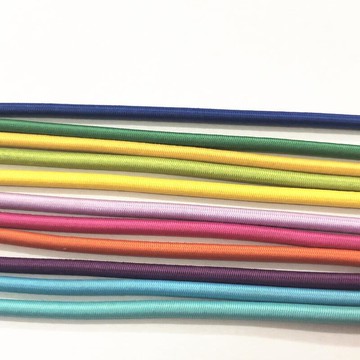 圓橡筋彈力繩彩色2.5mm3.0mm彩色圓形丈根服裝鞋材彈力鬆緊繩
