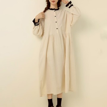 荷葉邊長袖洋裝081803