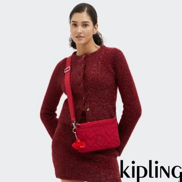 『千層包』Kipling 甜心紅單肩隨身斜背包-RIRI