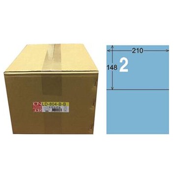 【龍德】A4三用電腦標籤 148x210mm 淺藍色 1000入 / 箱 LD-804-B-B