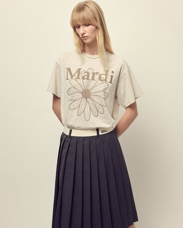 MARDI MERCREDI 印花短TEE 曹柔理同款 燕麥色 經典小雛菊 灰褐花 純棉 TSHIRT FLOWERMARDI