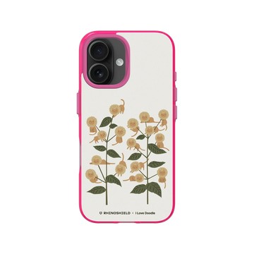 iPhone 16 Clear 粉漾桃 - ilovedoodle (Lim Heng Swee) - Cat and Plant - 喵喵樹