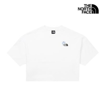 【The North Face 官方旗艦】北面女款白色簡約刺繡短袖T恤｜8GXAFN4