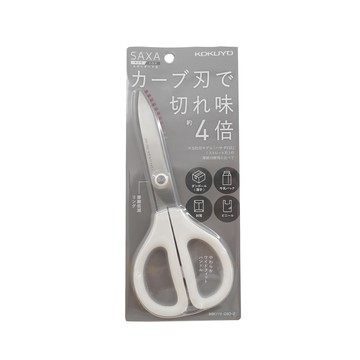 KOKUYO SAXA 空氣彈力剪刀 刀刃鋒利 輕鬆剪裁不易沾黏 加寬握柄空間  標準白  1支