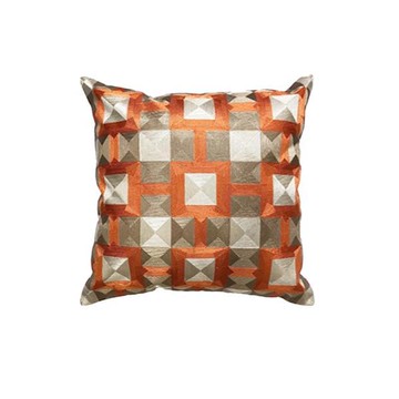 Ks｜洛迪花園 刺繡靠墊 | 橘 層次 (50x50cm，含芯)