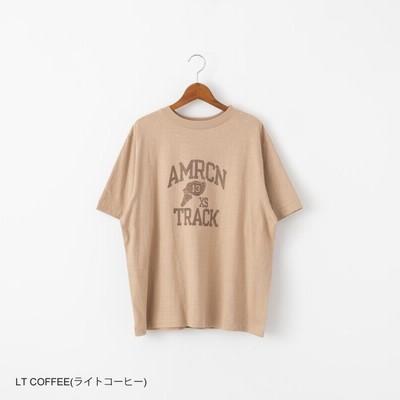 Americana アメリカーナ AMRCN TRACK カレッジ プリント Tシャツ
